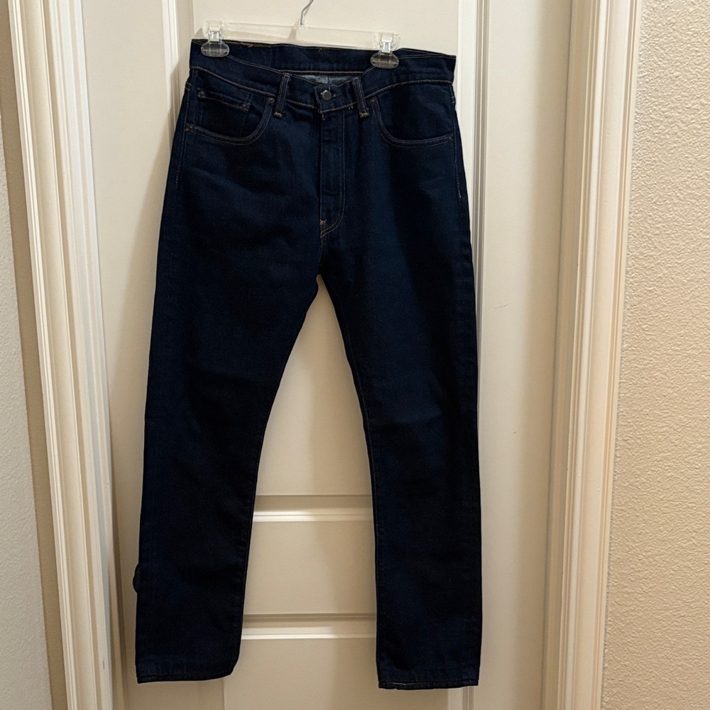 Levis Jeans Mens 33x34 Blue 505 Denim Pants Dark Wash Regular Straight Workwear